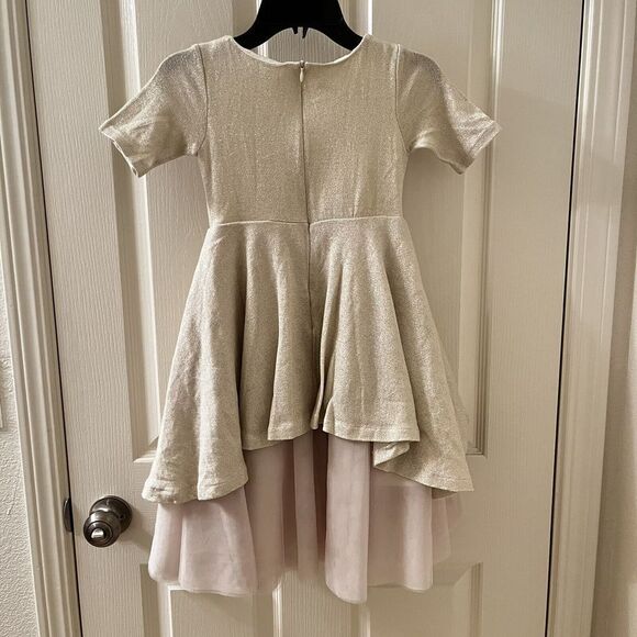 Joyfolie Roselyn Petticoat Dress in Gold Tulle Hi-Low Mia Joy Girls Size 5 - Picture 11 of 15